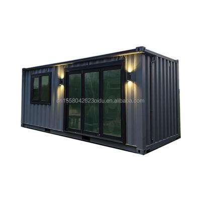 China Casa de contenedores de vivienda exterior de madera móvil Casa prefabricada expandible en panel sandwich de acero para EU 20FT 40FT en venta