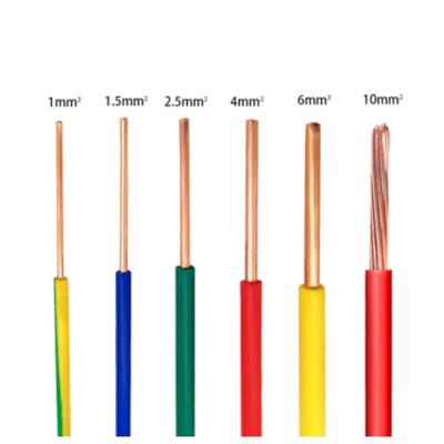 China Household Appliances 450/750v Core Copper Wire 1.5/2.5/4mm BV PVC Insulated Solid Home Electrical Cable for sale