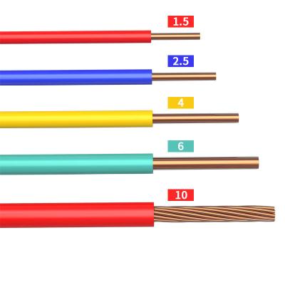 China Single Core House Wire 450/750v PVC Wire Copper Cable 1.5m And 2.5 Mm BV Electrical Wires Cables For Home for sale