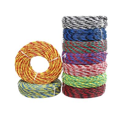 China Household Appliances 2 Core 1.5 2.5 Mm Square Cable PVC Insulated Flexible Fire Alarm Cable Copper Core RVS Twisted Pair Wire for sale