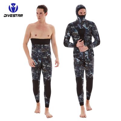 China DIVESTAR Antibacterial custom made diving spearfishing suit, Camofluage 5mmNeoprene good quality spearfishing wetsuit for sale