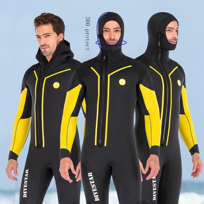 China DIVESTAR 2020 New Full Body Mens Antibacterial Front Zipper 7MM Neoprene Hooded Diving Wetsuit for sale