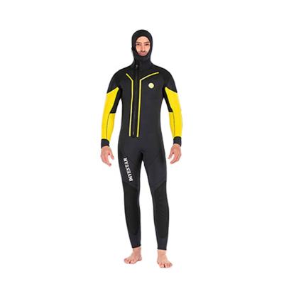 China Antibacterial Hooded High Quality Neoprene Wetsuit Divestar 7mm Semi Dry Diving Suit Men for sale