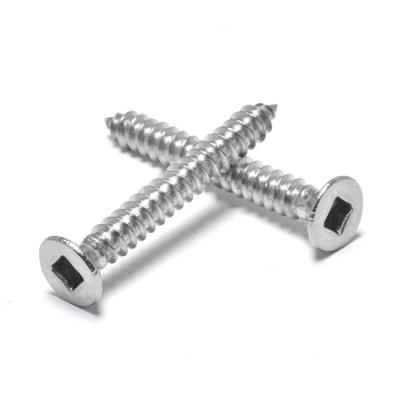 China Csk Custom Flat Countersunk Head Square Drive Head Stainless Steel Self Tapping Wood Screws for sale