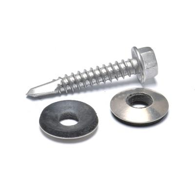 China Hex Wafer 304 Stainless Steel Rust Resistance Hex Gasket Self-Drilling Head Screw 316 410 for sale