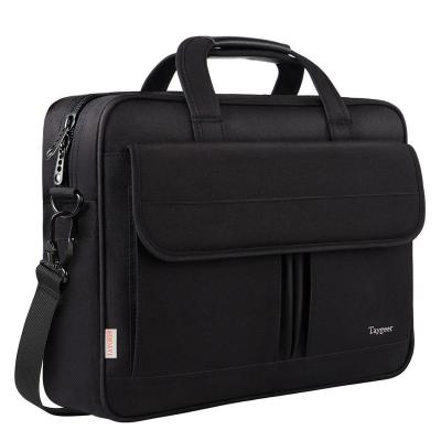 China Canvas Large Capacity Waterproof Durable Multi Functional Business Black Briefcase For Laptop Computer for sale