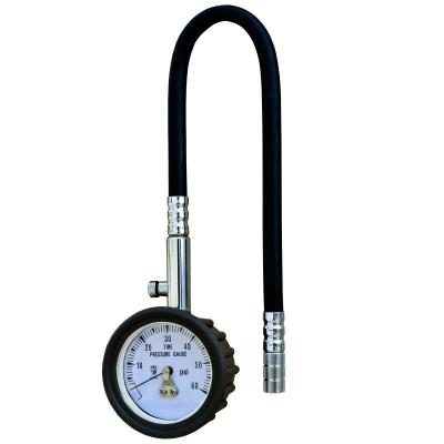 China Hafner Gauge With Rubber Hose From 15psi To 160psi Made In Taiwan OEM ODM Tire Pressure Gauge Available 2 Inch for sale