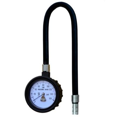 China Economical Hafner Gauge With Rubber Hose 15psi To 160psi Made In Taiwan OEM ODM Tire Pressure Gauge Available Plastic 2 Inch for sale