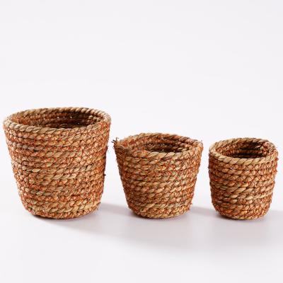 China China Wholesale Supplier New CLASSIC Handmade Design Scrap Wood Hanging Flower Pot With Handle for sale