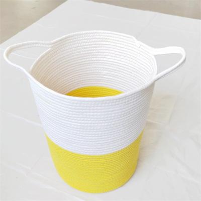 China 100% Large Capacity Cotton Rope Materials Storage Basket Toys Multifunctional Handmade Baskets for sale