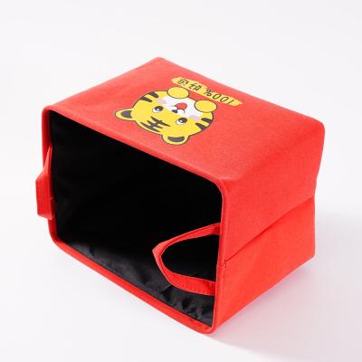 China Sustainable Hot Selling Stackable Square Fabric Storage Basket For Kids Linen Box for sale