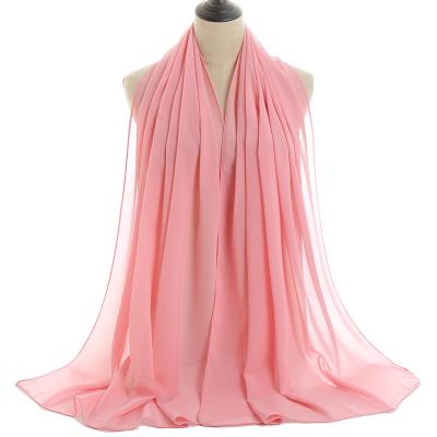 China Leisure Tailored Scarves Soft Chiffon Shawl Long Wrap Scarves 130gsm For Women for sale