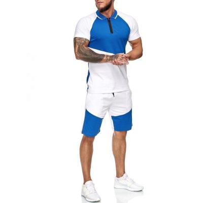 China 2 Piece Breathable Tracksuit Mens Short Sleeve Tops And Shorts Mesh Outfits Sweatsuit for sale