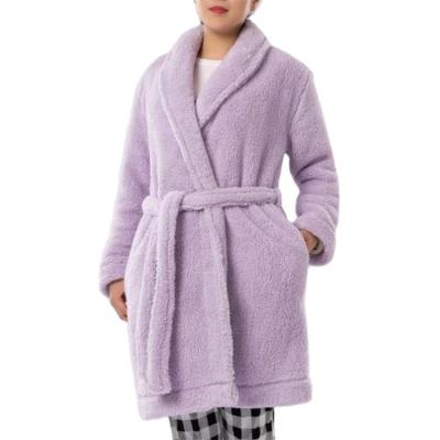 China Professionally made soft cheap women knit 100% poly fleece pajamas plush robe for women pajama set for sale