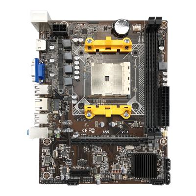 China Factory 100% Testing Desktop A55 AMD Motherboard With DDR3 RAM FM1 Socket Support A8 A6 A4 CPU Mainboard for sale