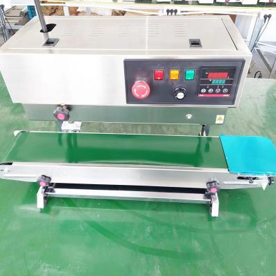 China Automatic Beverage Factory Supply FR 900 Vertical Plastic Pouches Heat Sealing Machine Continuous Strip Machine Plastic Sealer Sealing Machine for sale