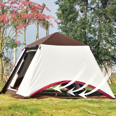 China 2022 newest design automatic aluminum luxury family waterproof black coated 3-4 person outdoor camping tents for sale for sale