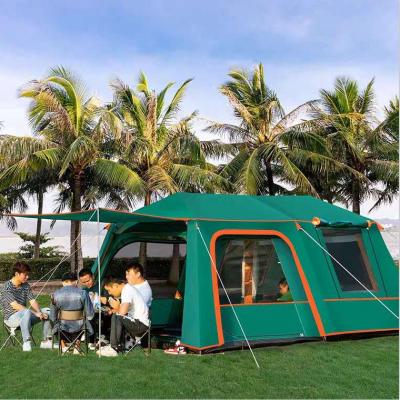 China automatic camping aluminum frame UV-resistant waterproof 2 bedrooms 1 living room space luxury large family outdoor tents for 5-8 people for sale