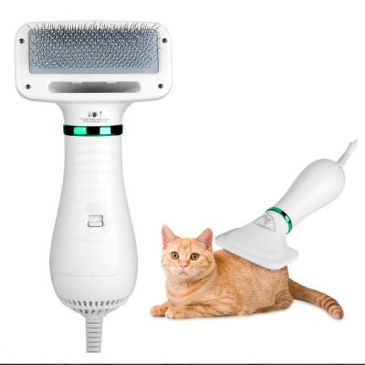 China Durable Portable And Quiet 2 In 1 Pet Grooming Hair Dryer Blower With Mold Slicker Brush for sale