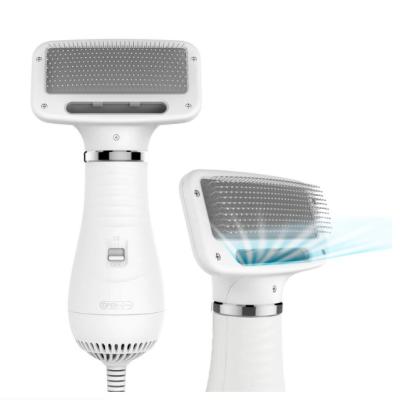 China Durable New Design Portable And Quiet 2 In 1 Pet Grooming Hair Dryer Fan With Molding Slicker Brush Pet Dryer for sale