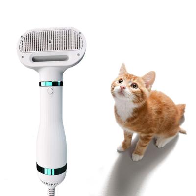 China Viable Pet Dryer Broom 2 in 1 Electric Multifunctional Hot Air Comb Dog Hair Dryer Pet Comb Blowing Brush for sale