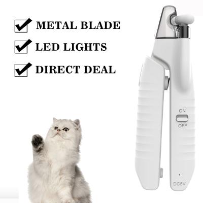 China 2020 Viable New Design LED Light Pet Nail Clippers Stainless Steel Dog Nail Clippers Pet Grooming Tool Cat Nail Clippers for sale