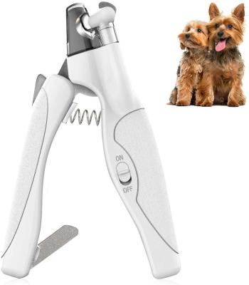 China Professional Green Holytachi LED Light Dog Nail Grinder Viable Pet Nail Clipper Trimmer With Safety Guard for sale