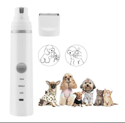 China Viable Top Selling Quiet Quiet USB Charging Electric Pet Nail Grinder Dog Nail Grinder Clipper 2 in 1 for sale