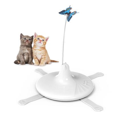 China Amazon 2020 Viable Cat Butterfly Interactive Toys For Cats Electric Rotating Butterfly Cat Toy for sale