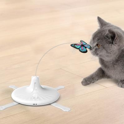 China Viable Automatic Spinning Butterfly Cat Toy Pet Supplies Cat Player for sale