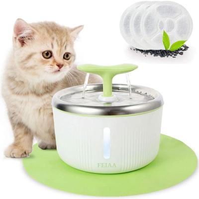 China 2020 Viable Best Sell 2L Automatic Pet Water Fountain with LED Light andCat Water Fountain Stainless Steel Top for sale