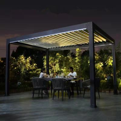 China Factory Wholesale Modern Aluminum Frame 4*3M Pergola Luxury Electric Moonlight Tent for sale