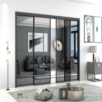 China Sound Insulation Anjia Kitchen Edge Aluminum Alloy Narrow Glass Sliding Door for sale