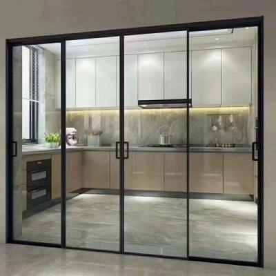 China Sound insulation sliding door/three linkage underground rail sliding glass door in Anjia for sale