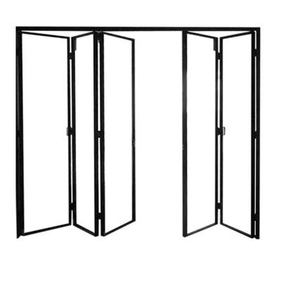 China Anjia Single Track Aluminum Alloy Balcony Folding Screen Home Indoor Glass Folding Door for sale