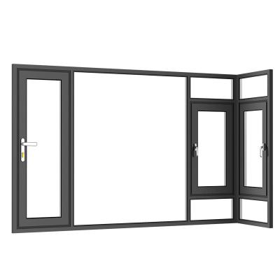 China Magnetic Bridge And Heat Insulation Double Glass Energy Saving Aluminum Casement Window for sale