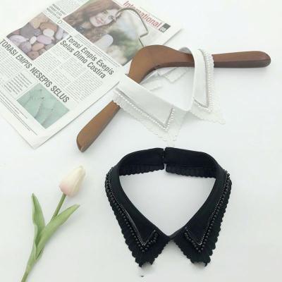 China Detachable Fake Breast Collar Women's Bib Collar Women Cheap Beaded Shirt Accessories Half Fake Sleeveless for sale