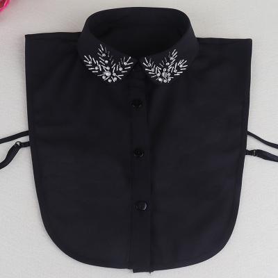 China Detachable Faux Collar Collar Women Fashion Floral Shirt Half Fake Dickey Collar Sleeveless For Costume for sale