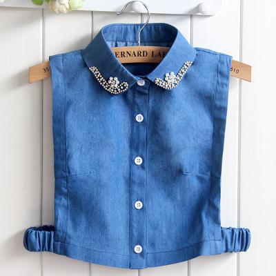 China Fake collar fashion floral half shirt detachable fake collar Women Sleeveless Dickey Collar for coat for sale