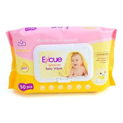 China SKIN CARE Natural Comfort Organic Biodegradable PH Balanced Hand&Month Premium Baby OEM Wet Towel Wipes for sale