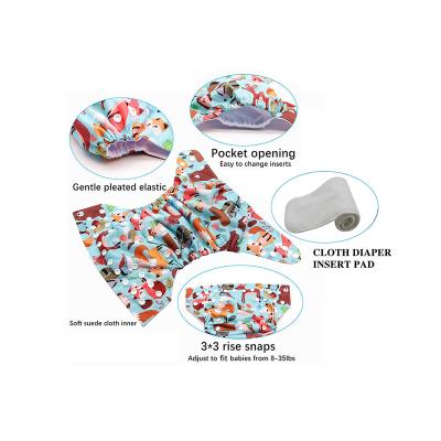 China Wholesale High Quality Cloth Baby Cloth Diapers Printed Reusable Instant Baby Diaper for sale