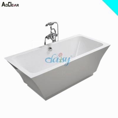 China Resin Free Solid Outdoor Freestanding Stone Bathtub Shoe Shape White Acrylic Solid Bathtub for sale