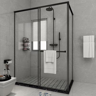 China Modern Chinese Hot Sale Black Factory Bathroom Tempered Glass Door Cheap Shower Enclosure for sale