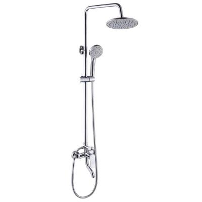 China With Sliding Bar Matte Black Wall Mounted Stainless Steel Brushed Bathroom Sliding Shower Head Shower Set With Shower Column for sale