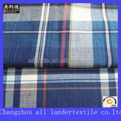 China Big Check Design Antistatic Bulk Denim Fabric For Shirts for sale