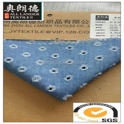 China 100% anti-static popular cotton denim fabric punch flame retardant fabric for sale