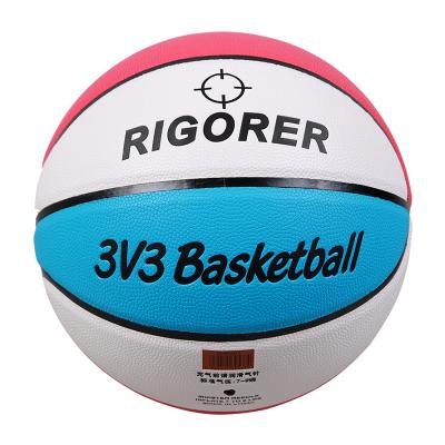 China Indoor and ourdoor fashionable PU leather 3V3 basketball #7 colors 2 size durable ball, good airtightness for basketball player for sale