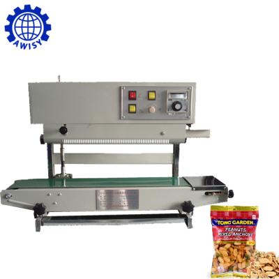 China Horizontal Food Plastic Film Bags Heat Sealing Machine Continuous Strip Sealer Machine for sale