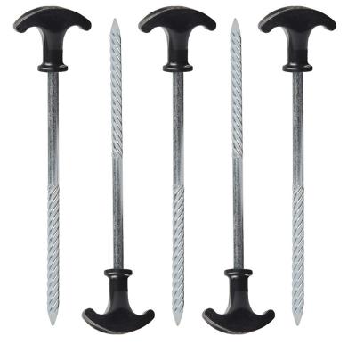 China Outdoor Activities Hooks Heavy Duty Tent Pegs Screws Outdoor Camping Stakes Rise Steel Nails 20cm for sale