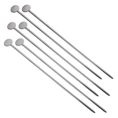 China Easily Cleaned BBQ Sticks Oven Sticks Skewers Set Flat Stainless Steel BBQ Spit Reusable for sale